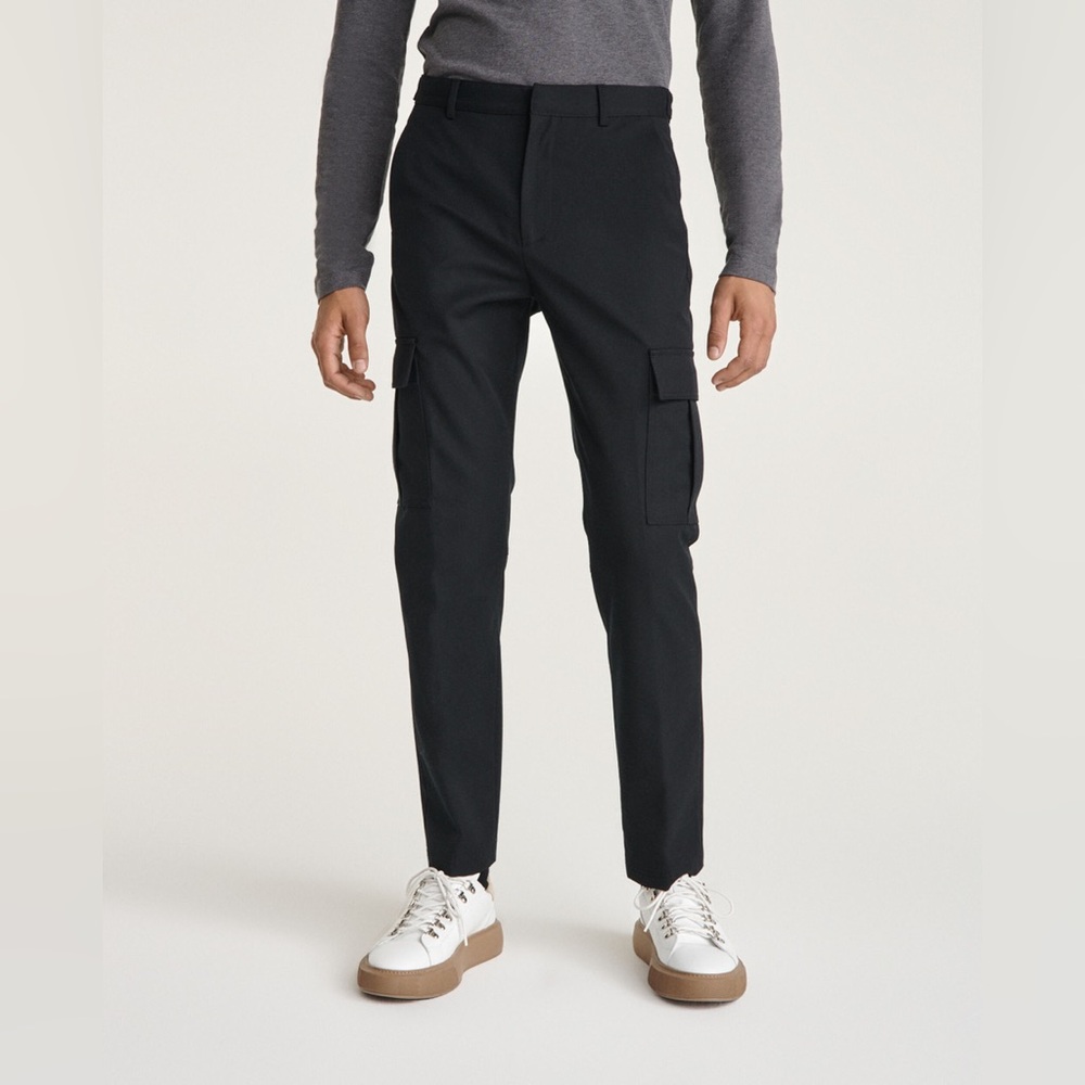 The Kooples Men’s BLACK WOOL BLEND CARGO PANTS size 46 new with tags never worn